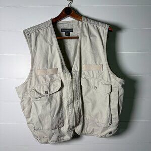 Banana Republic Vest Mens Large Tan Safari Multi Pocket Travel‎ Outdoor Fishing